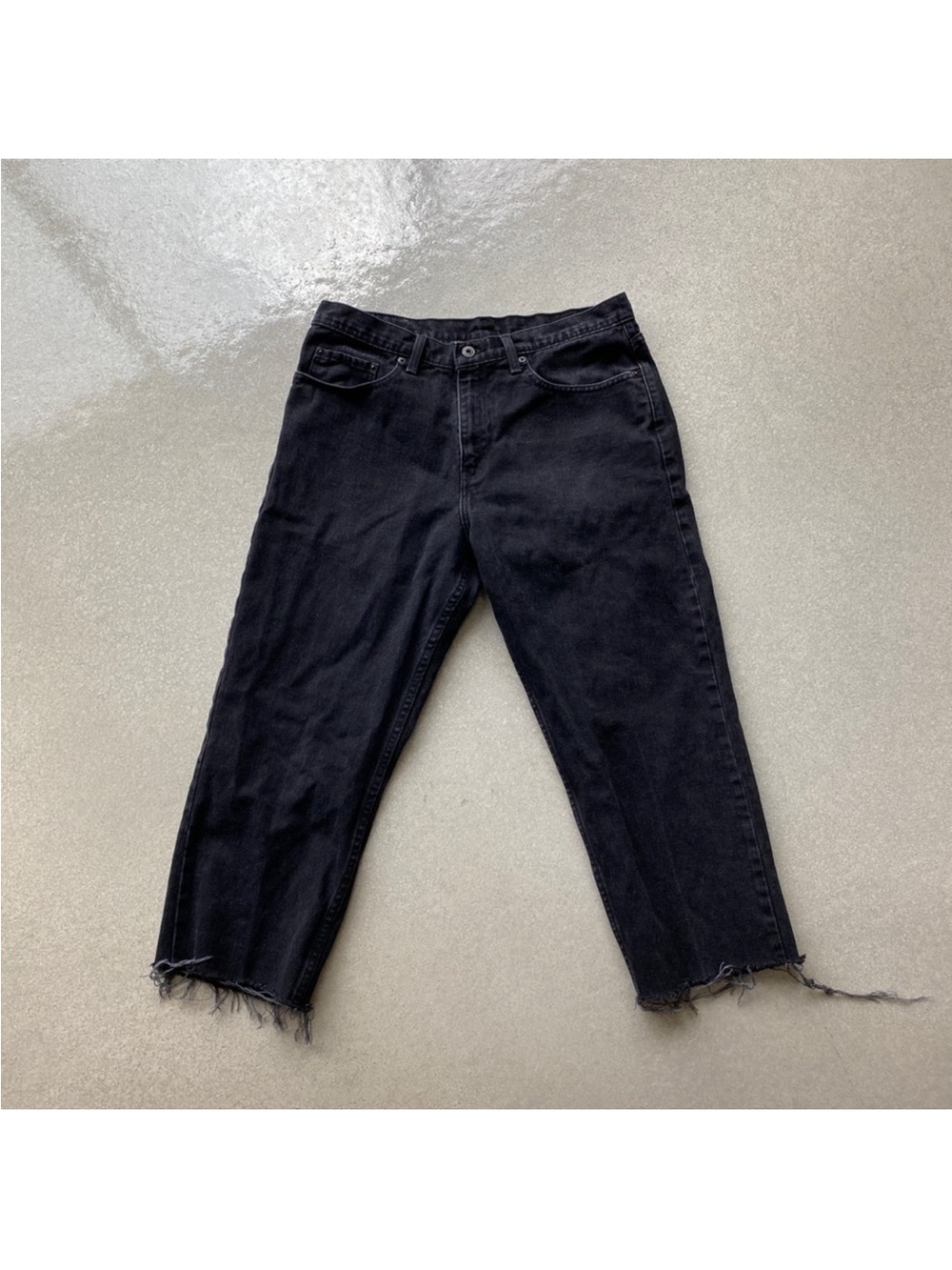 Ralph Lauren Polo Black Cropped Frayed-Hem Women’s Jeans